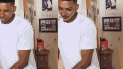 AI GIF face swap comparison showing original and swapped animation.