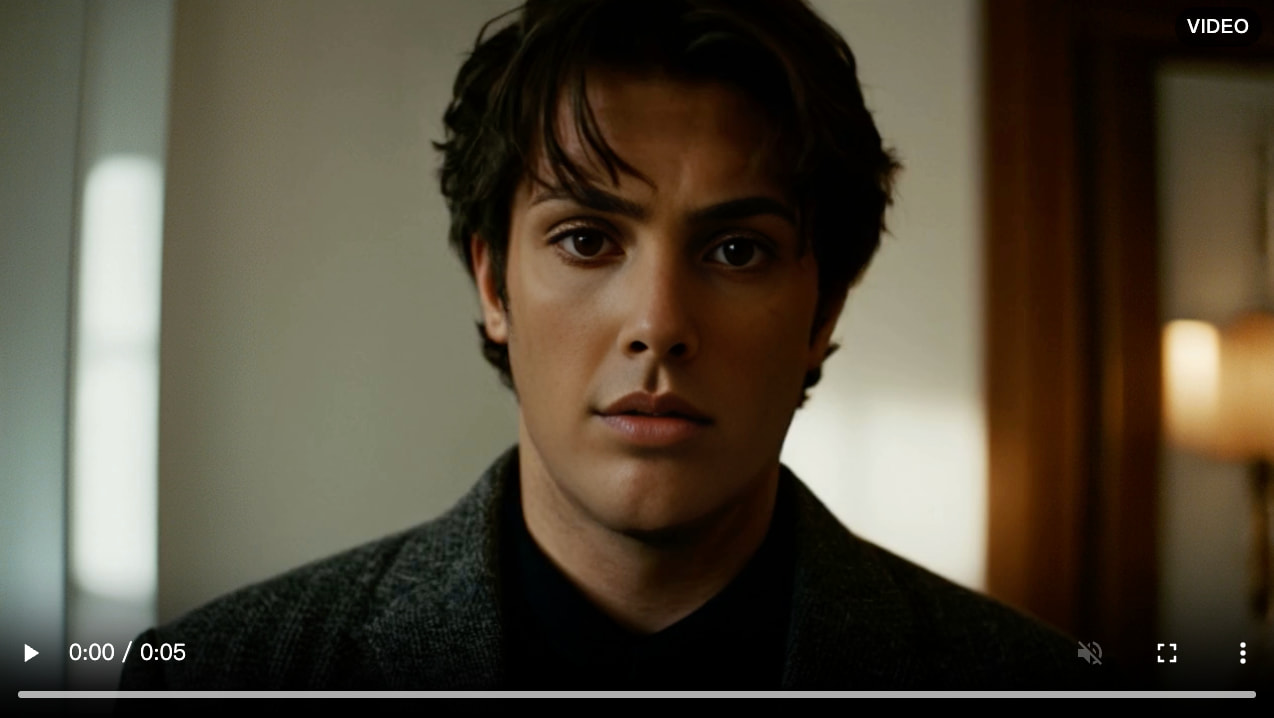 AI video face swap result showing a naturally blended replaced face in the same video frame.